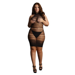 Le Désir Robe sexy Grande Taille HIGH LACE Noire